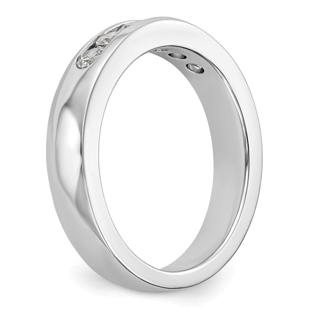 14K White Gold 6-Stone 1/2 carat Round Diamond Complete Channel Band