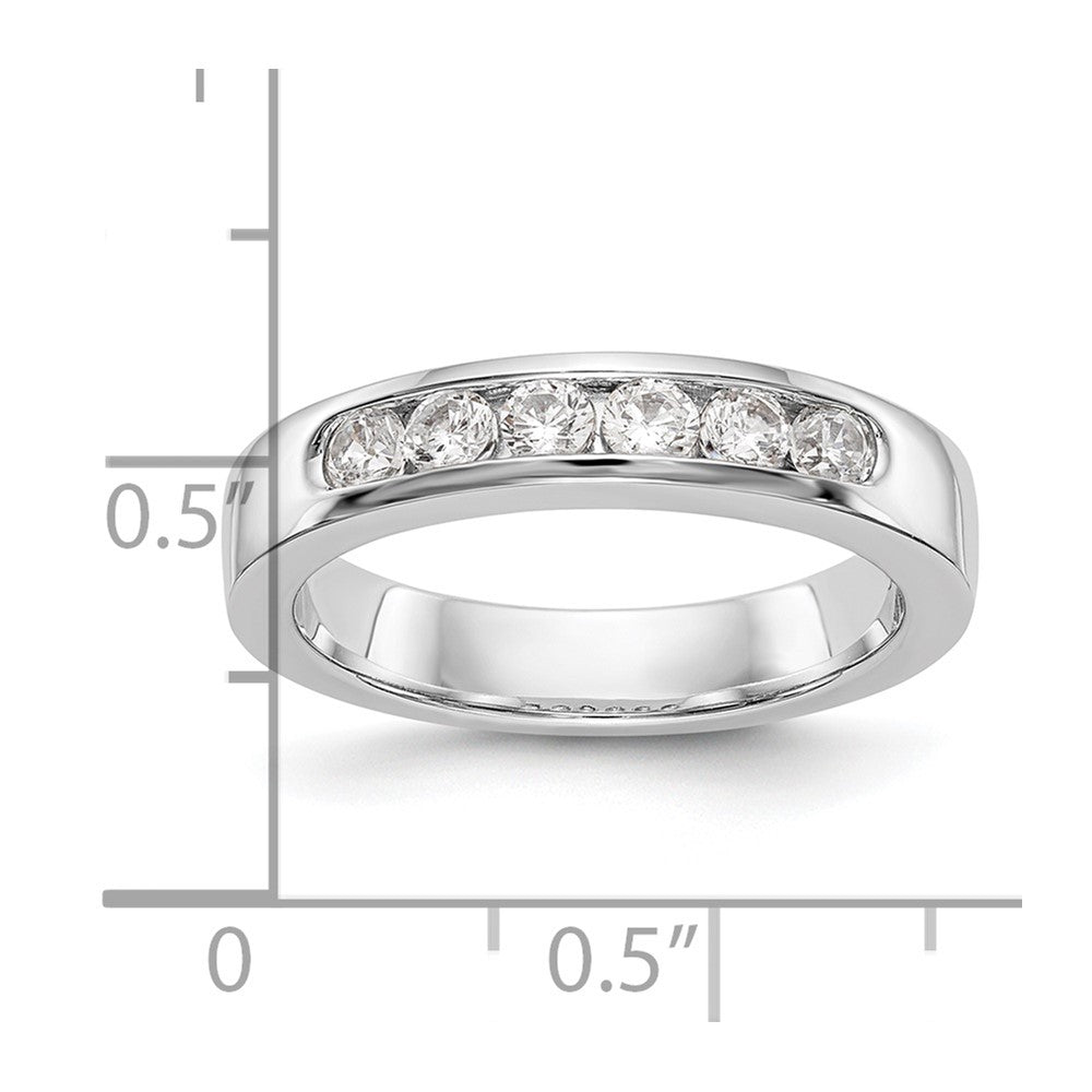 14K White Gold 6-Stone 1/2 carat VS Round Diamond Complete Channel Band