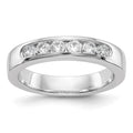 14K White Gold 6-Stone 1/2 carat Round Diamond Complete Channel Band