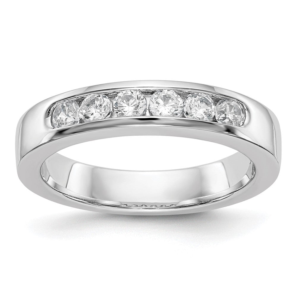 14K White Gold 6-Stone 1/2 carat Round Diamond Complete Channel Band