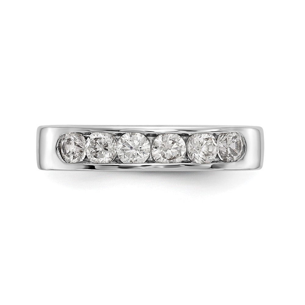 14K White Gold 6-Stone 3/4 carat Round Diamond Complete Channel Band
