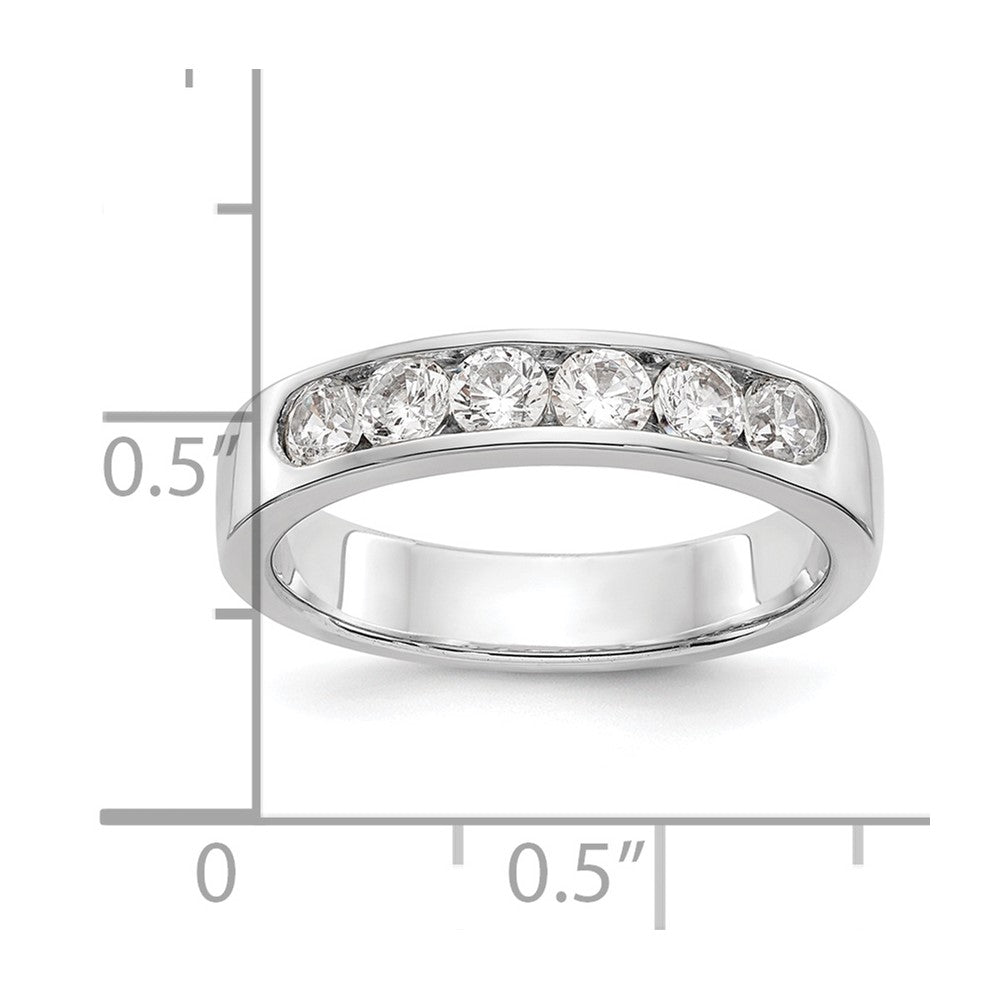14K White Gold 6-Stone 3/4 carat Round Diamond Complete Channel Band