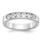 14K White Gold 6-Stone 3/4 carat Round Diamond Complete Channel Band