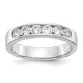 14K White Gold 6-Stone 3/4 carat Round Diamond Complete Channel Band