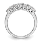 14K White Gold 7-Stone Shared Prong 1 carat Complete Princess Diamond Band