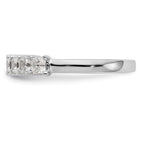 14K White Gold 7-Stone Shared Prong 1 carat Complete Princess Diamond Band
