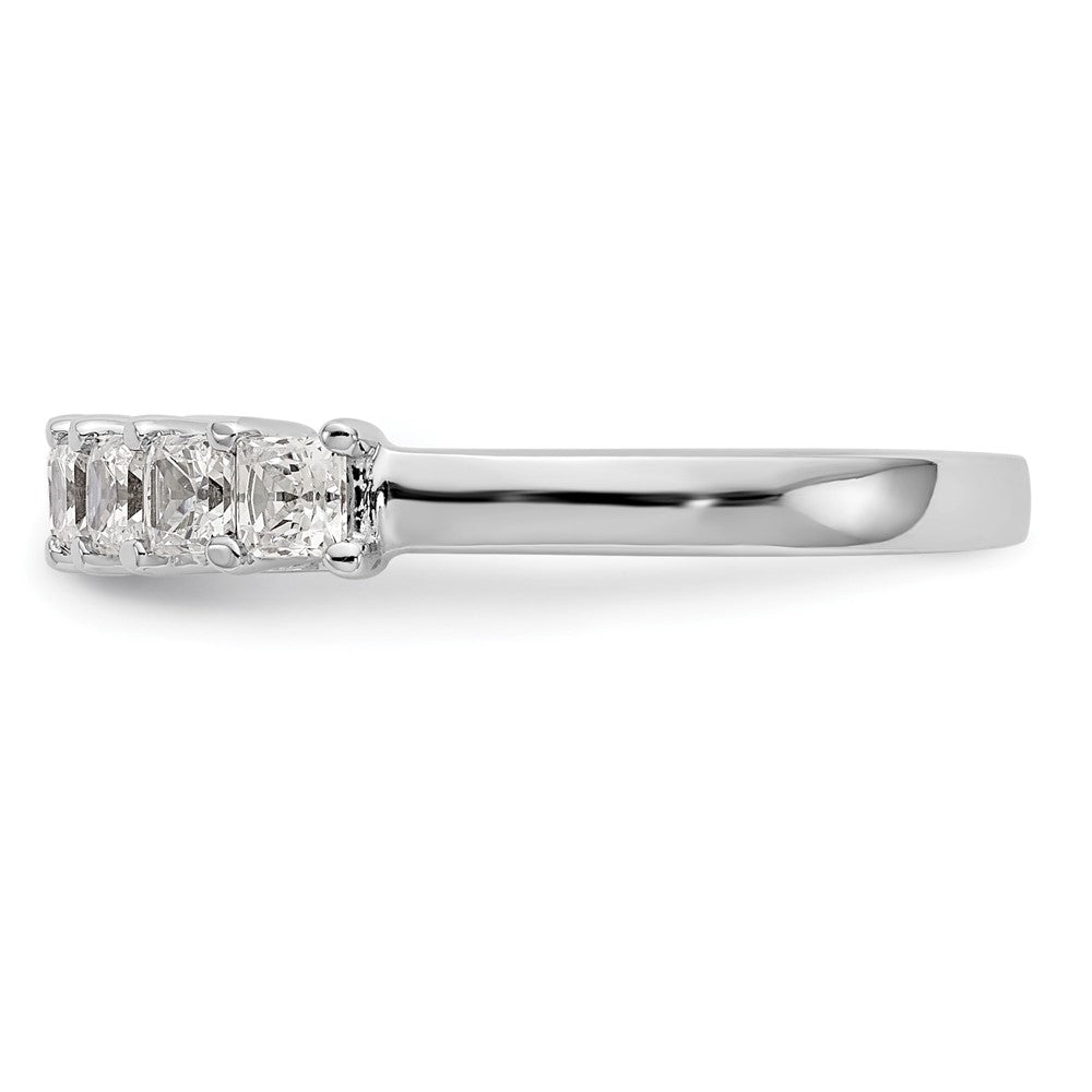 14K White Gold 7-Stone Shared Prong 1 carat Complete Princess Diamond Band