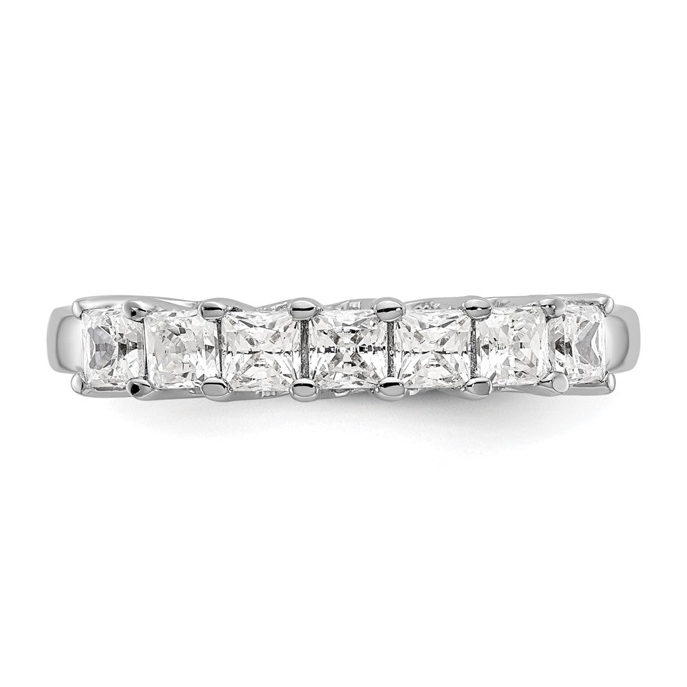 14K White Gold 7-Stone Shared Prong 1 carat Complete Princess Diamond Band