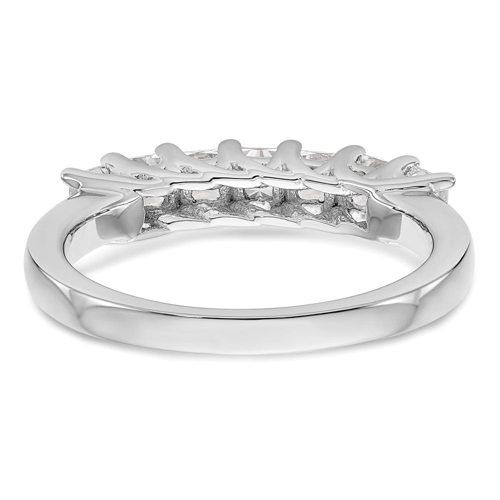 14K White Gold 7-Stone Shared Prong 1 carat Complete Princess Diamond Band