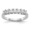 14K White Gold 7-Stone Shared Prong 1 carat Complete Princess Diamond Band