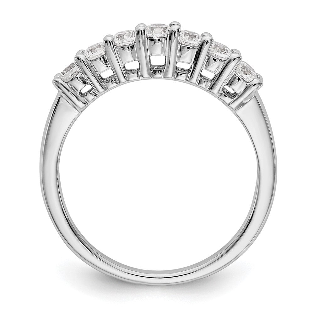 14K White Gold 7-Stone Shared Prong 1/2 carat Complete Round Diamond Band