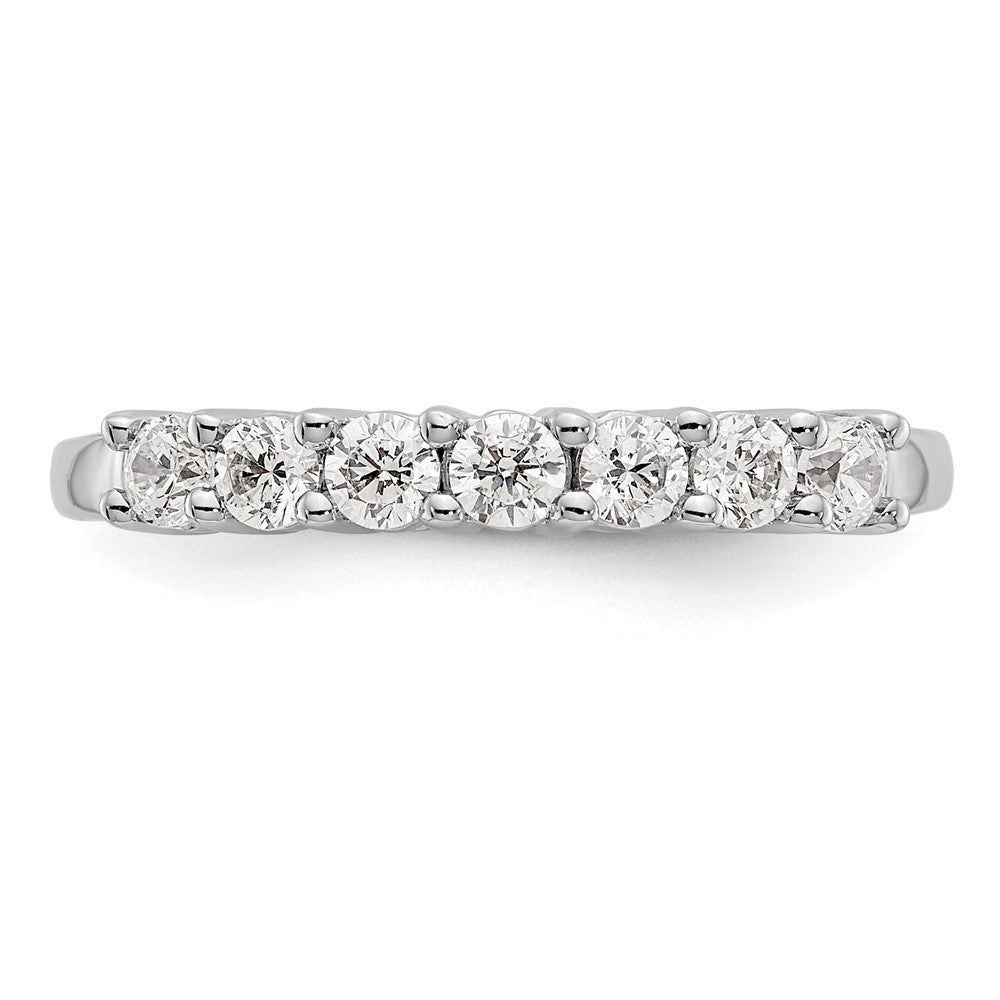 14K White Gold 7-Stone Shared Prong 1/2 carat Complete Round Diamond Band
