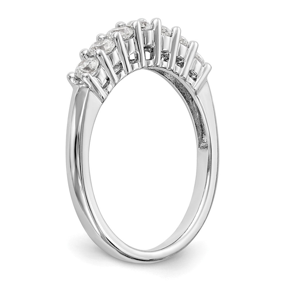 14K White Gold 7-Stone Shared Prong 1/2 carat Complete Round Diamond Band