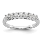 14K White Gold 7-Stone Shared Prong 1/2 carat Complete Round Diamond Band