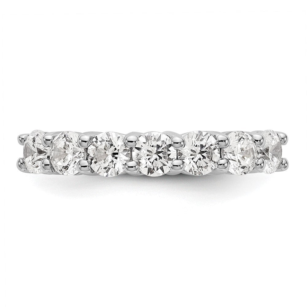 14K White Gold 7-Stone Shared Prong 3/4 carat Complete Round Diamond Band