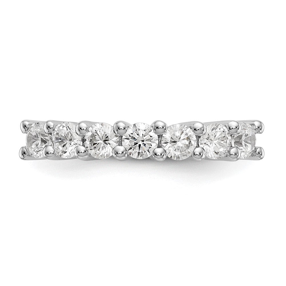 14K White Gold 7-Stone Shared Prong 1 carat Complete Round Diamond Band