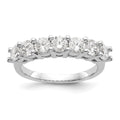 14K White Gold 7-Stone Shared Prong 1 carat Complete Round Diamond Band