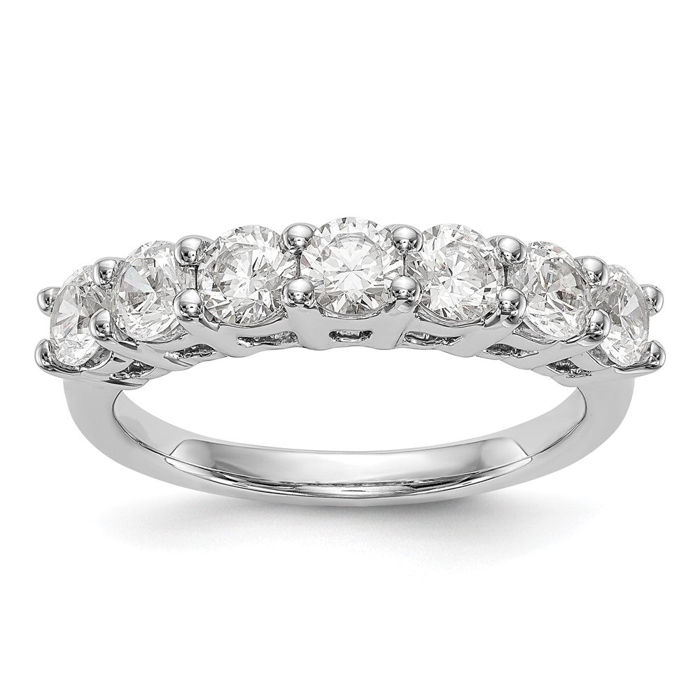 14K White Gold 7-Stone Shared Prong 1.4 carat Complete Round Diamond Band