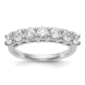 14K White Gold 7-Stone Shared Prong 1.4 carat Complete Round Diamond Band