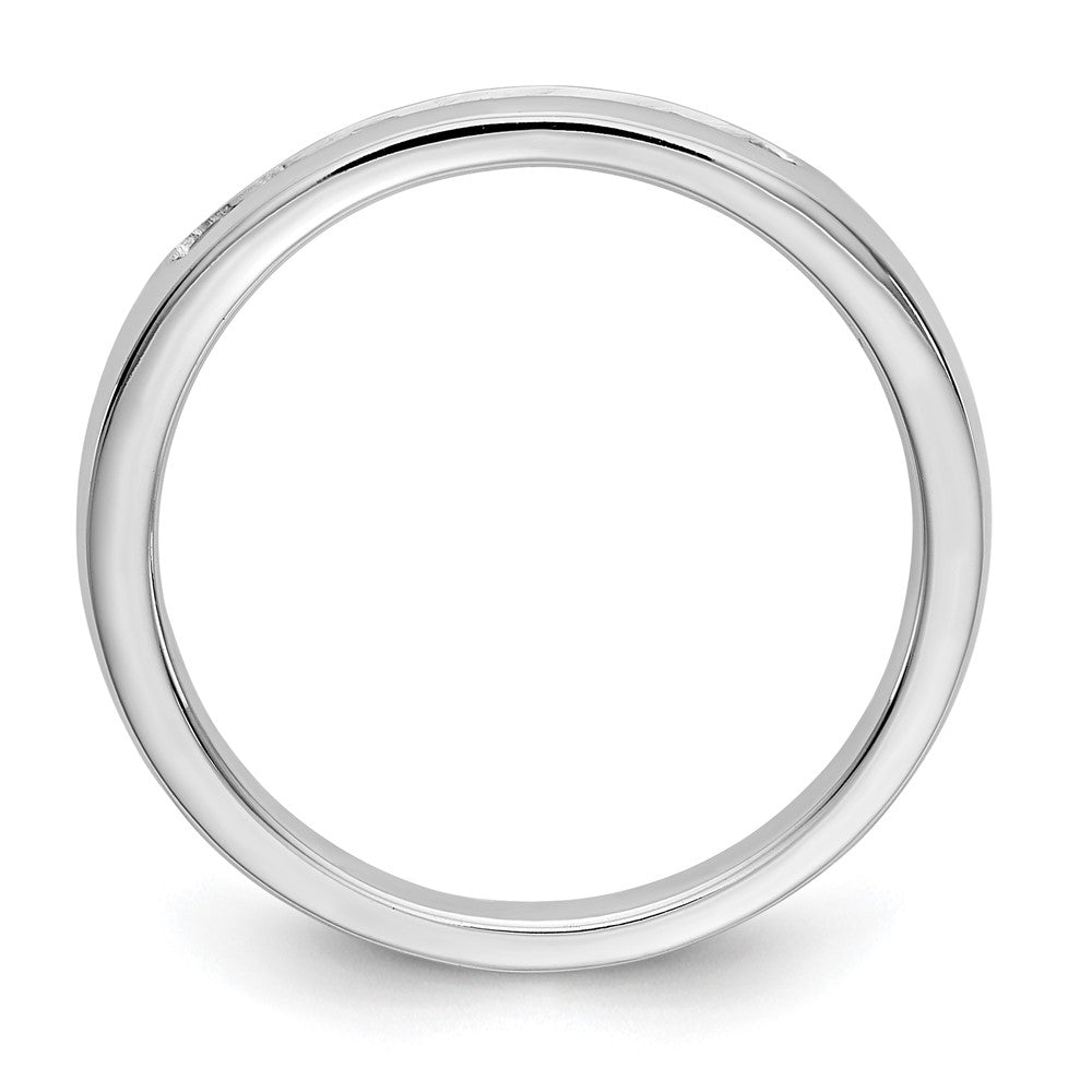 14K White Gold 7-Stone 1/4 carat Round Diamond Complete Channel Band