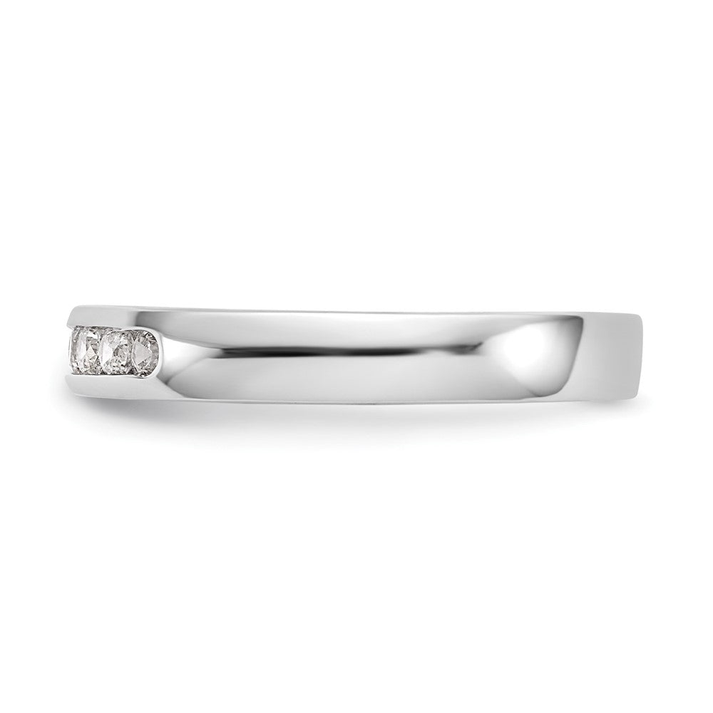 14K White Gold 7-Stone 1/4 carat Round Diamond Complete Channel Band