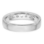 14K White Gold 7-Stone 3/8 carat Round Diamond Complete Channel Band