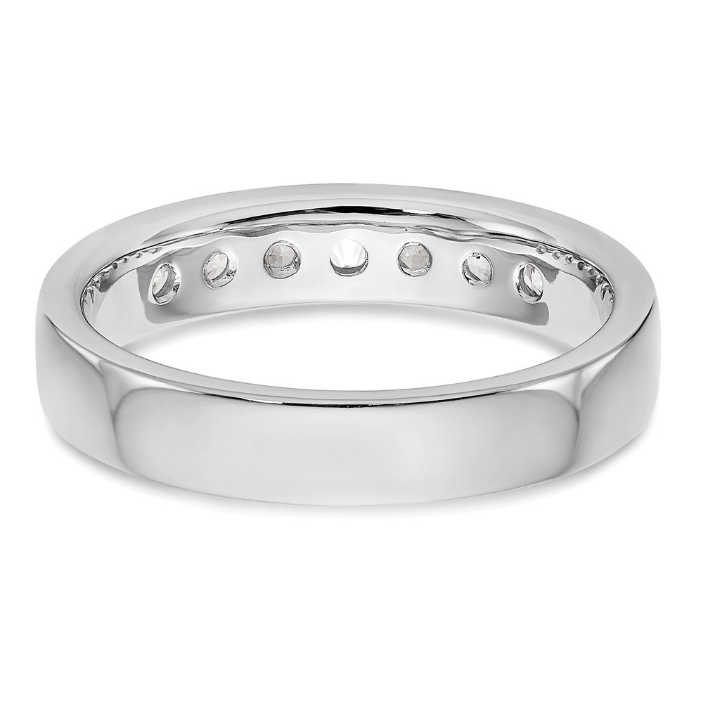 14K White Gold 7-Stone 3/8 carat Round Diamond Complete Channel Band