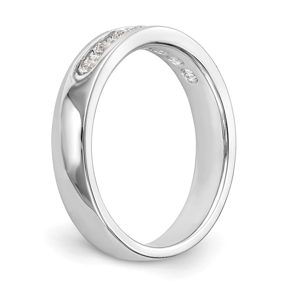 14K White Gold 7-Stone 3/8 carat Round Diamond Complete Channel Band