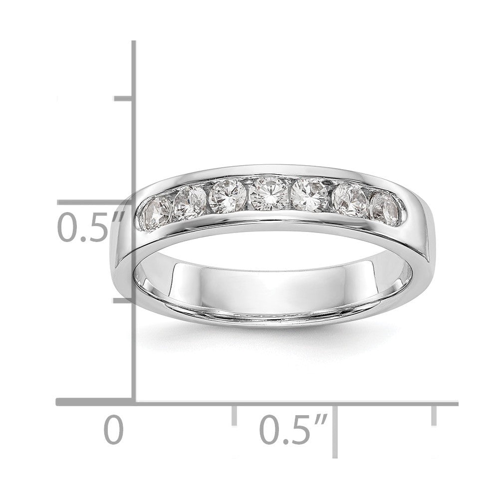 14K White Gold 7-Stone 3/8 carat Round Diamond Complete Channel Band