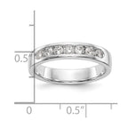 14K White Gold 7-Stone 3/8 carat Round Diamond Complete Channel Band