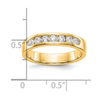 14K Yellow Gold 7-Stone 3/8 carat Round Diamond Complete Channel Band