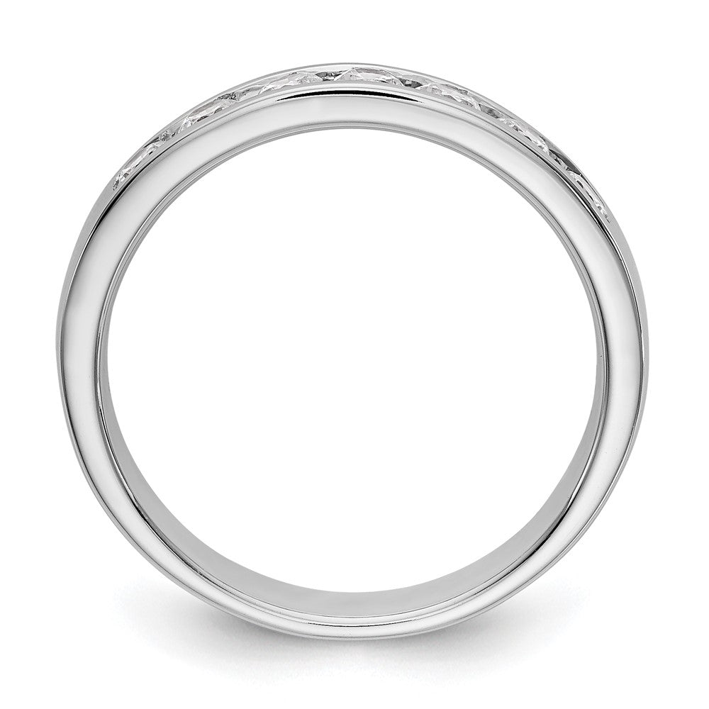 14K White Gold 7-Stone 1/2 carat Round Diamond Complete Channel Band