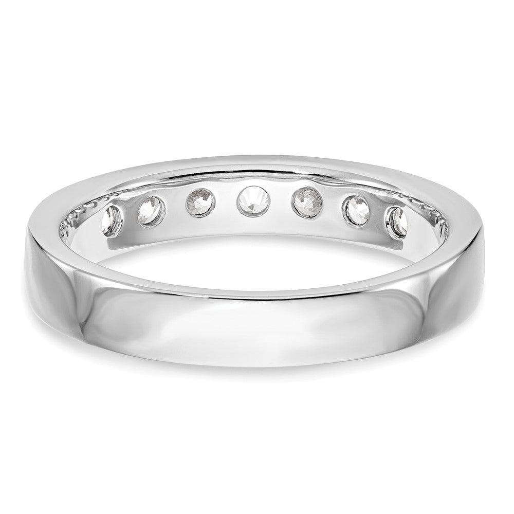 14K White Gold 7-Stone 1/2 carat Round Diamond Complete Channel Band