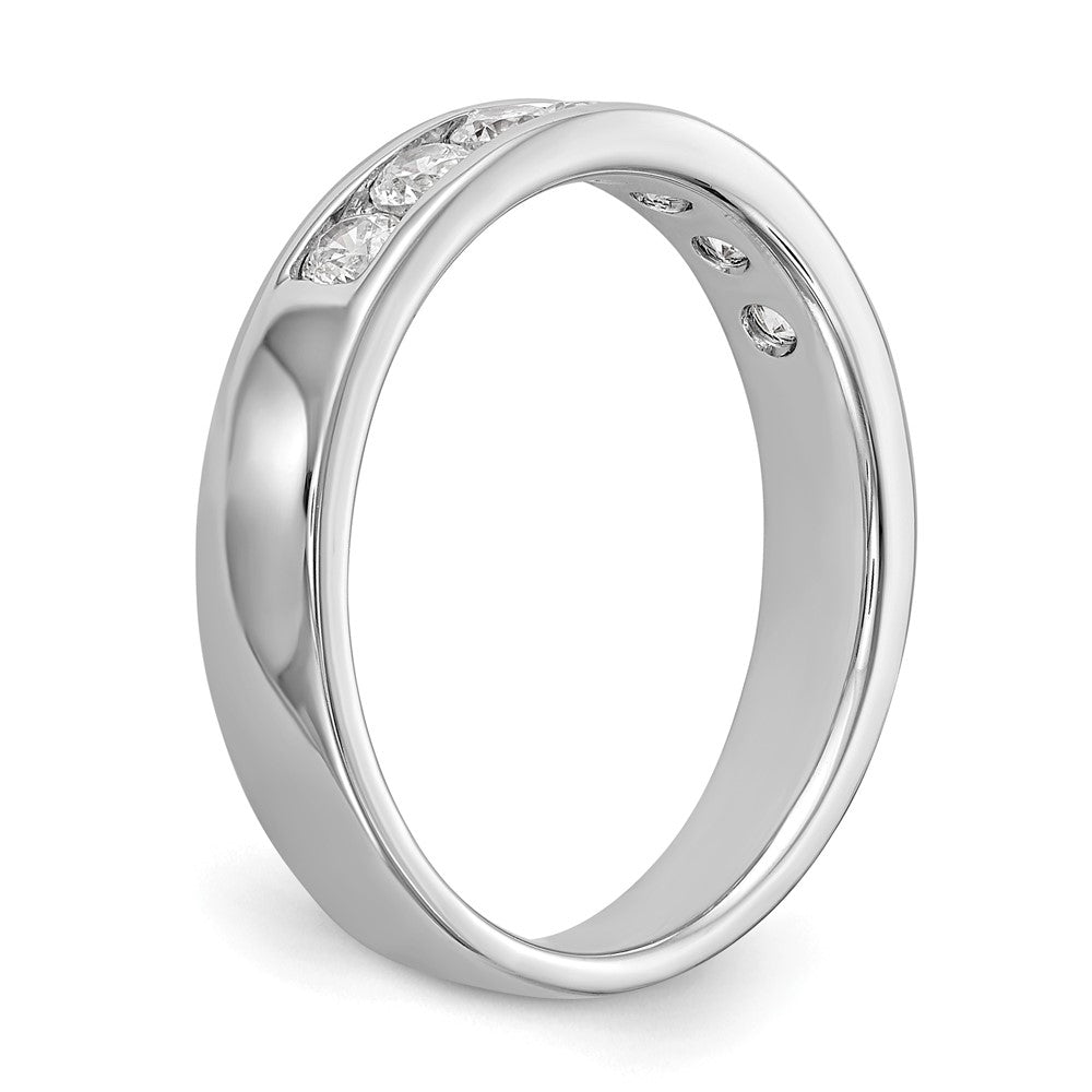 14K White Gold 7-Stone 1/2 carat Round Diamond Complete Channel Band