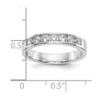 14K White Gold 7-Stone 1/2 carat Round Diamond Complete Channel Band