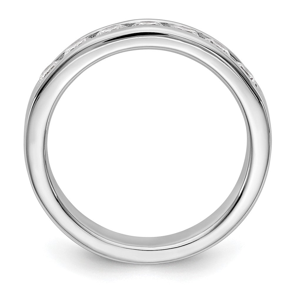 14K White Gold 7-Stone 3/4 carat Round Diamond Complete Channel Band