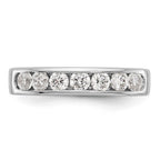 14K White Gold 7-Stone 3/4 carat Round Diamond Complete Channel Band