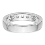 14K White Gold 7-Stone 3/4 carat Round Diamond Complete Channel Band