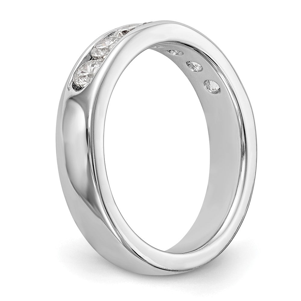 14K White Gold 7-Stone 3/4 carat Round Diamond Complete Channel Band