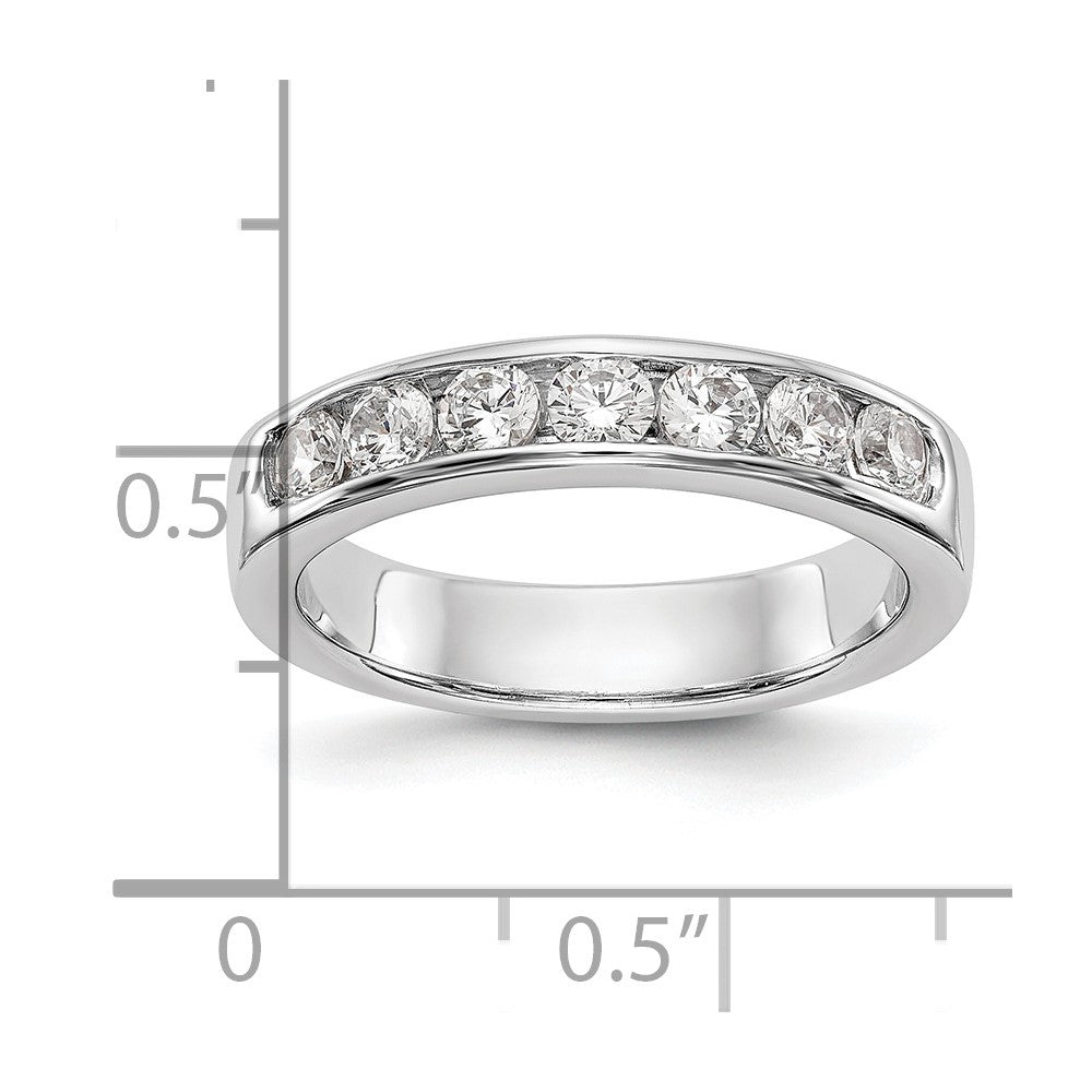 14K White Gold 7-Stone 3/4 carat Round Diamond Complete Channel Band