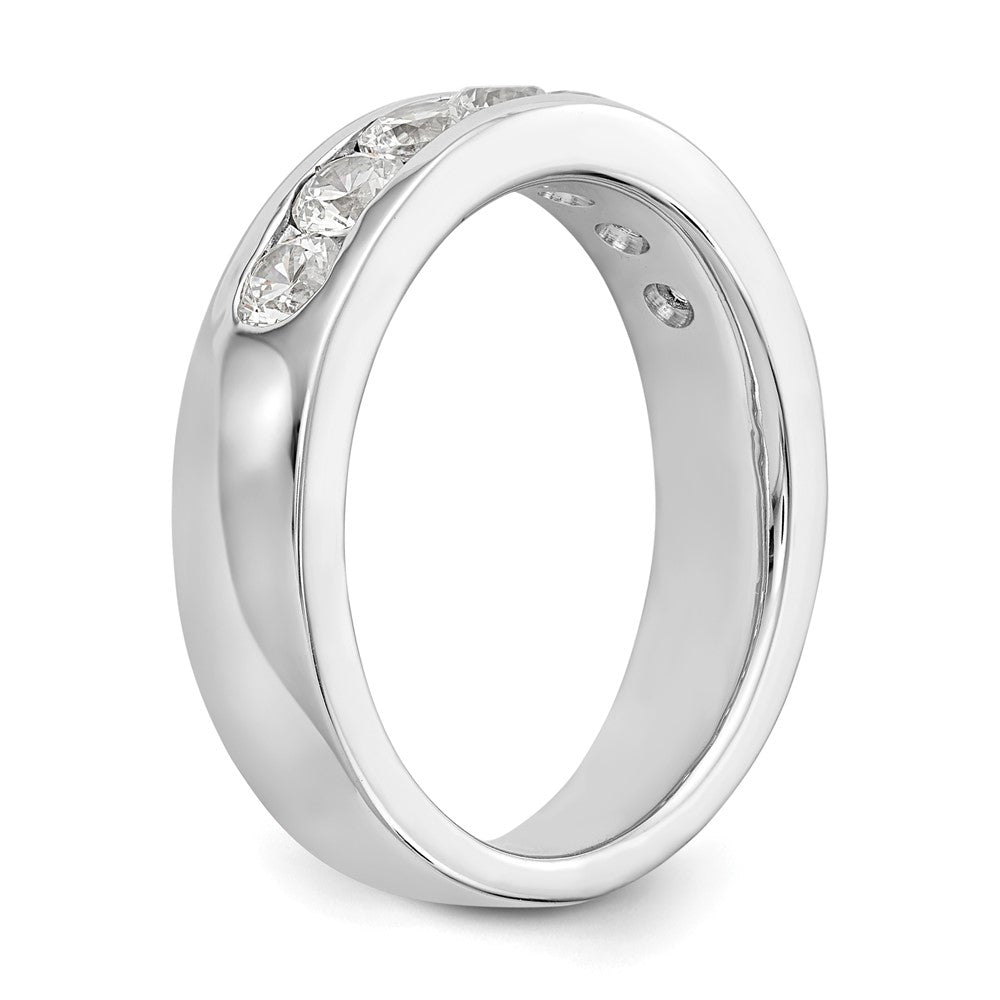 14K White Gold 7-Stone 1 carat Round Diamond Complete Channel Band