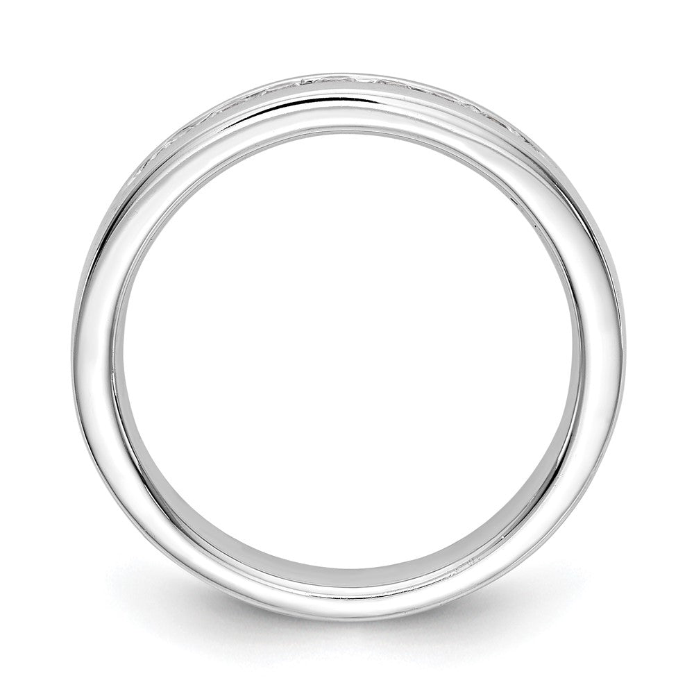 14K White Gold 7-Stone 1/4 carat Round Diamond Complete Channel Band