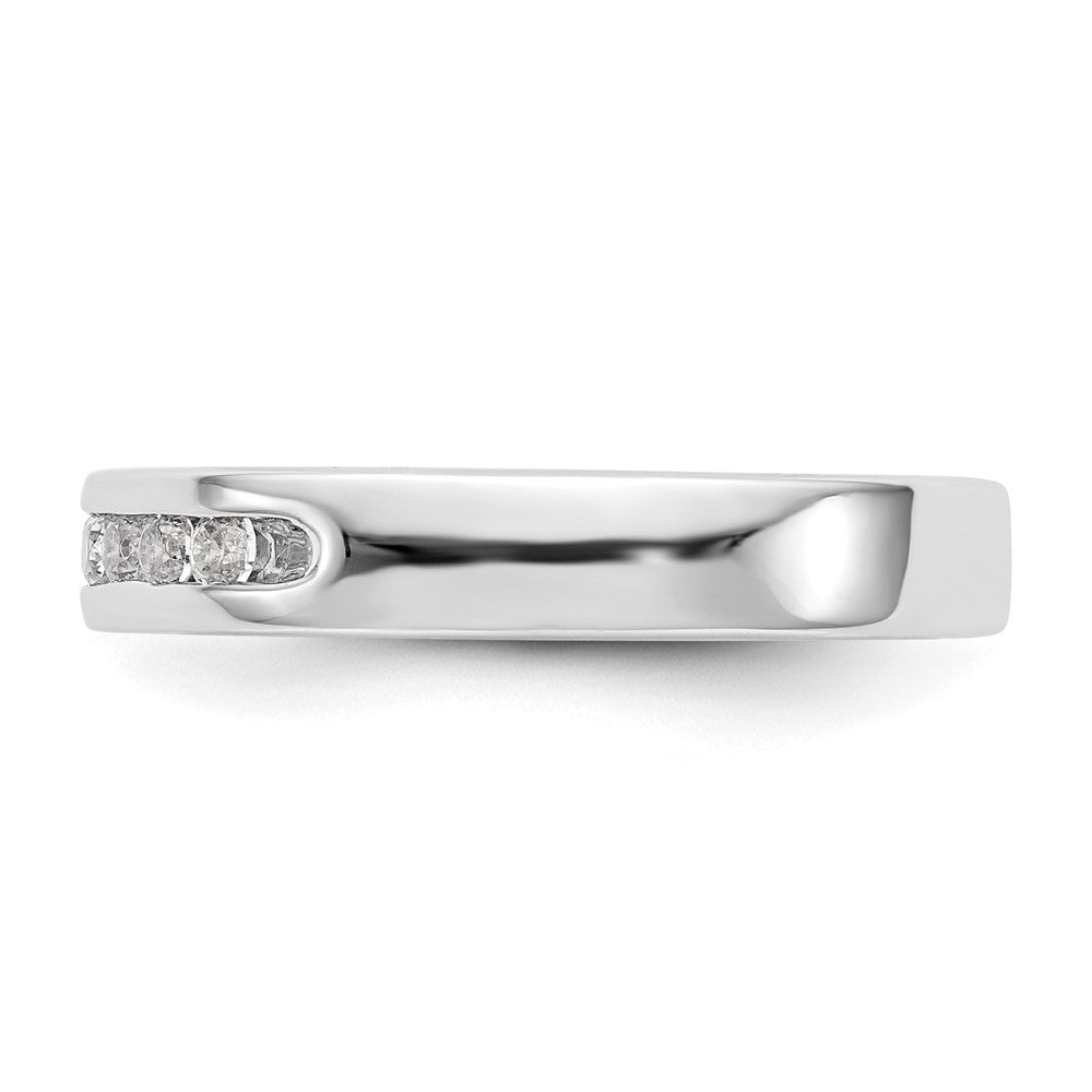 14K White Gold 7-Stone 1/4 carat Round Diamond Complete Channel Band