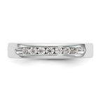 14K White Gold 7-Stone 1/4 carat Round Diamond Complete Channel Band