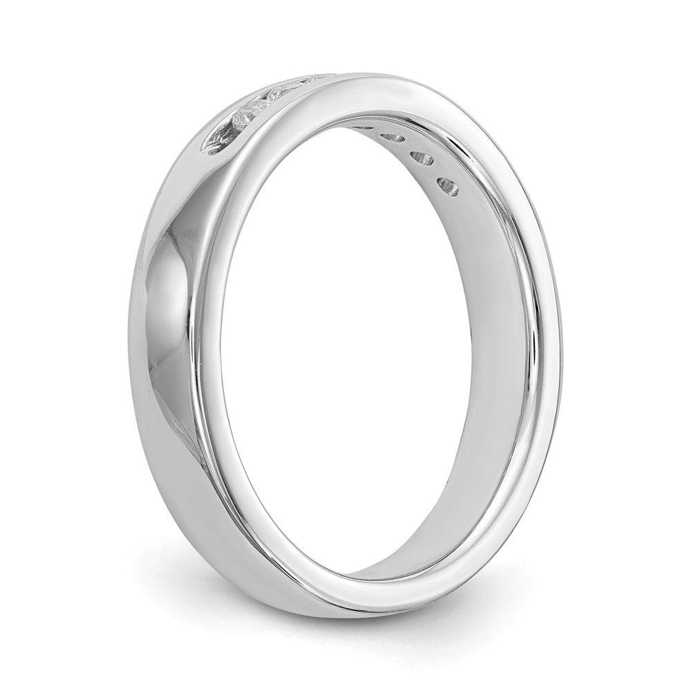 14K White Gold 7-Stone 1/4 carat Round Diamond Complete Channel Band