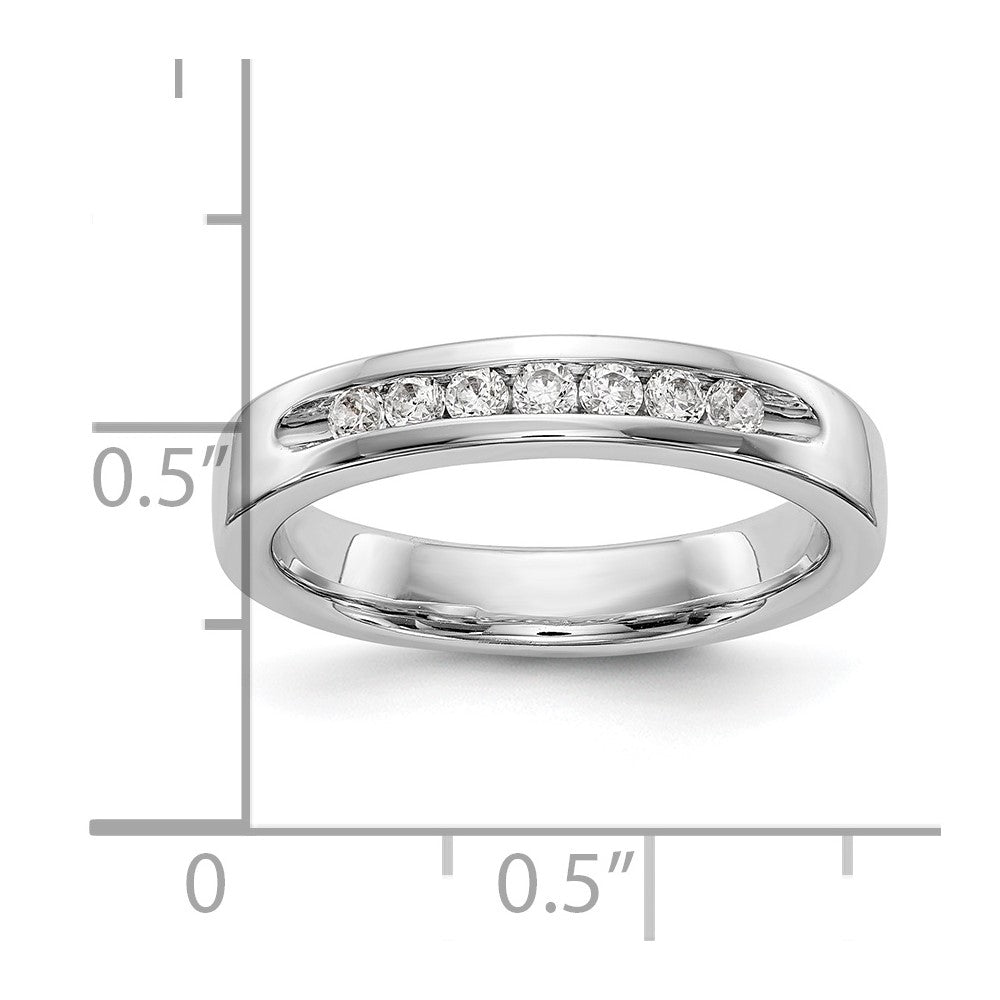 14K White Gold 7-Stone 1/4 carat Round Diamond Complete Channel Band
