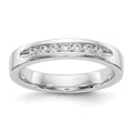 14K White Gold 7-Stone 1/4 carat Round Diamond Complete Channel Band