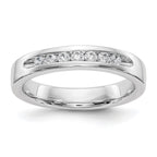 14K White Gold 7-Stone 1/4 carat Round Diamond Complete Channel Band