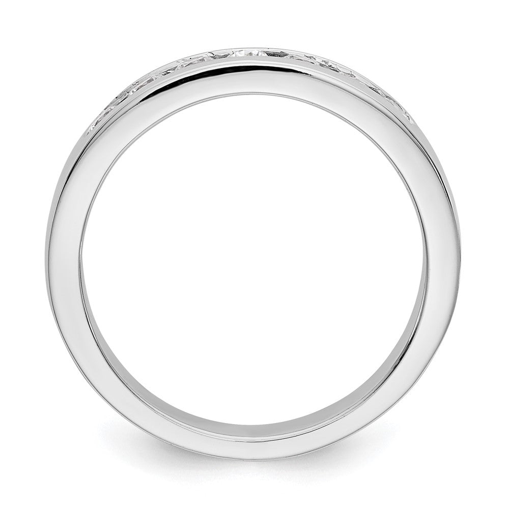 14K White Gold 7-Stone 1/3 carat Round Diamond Complete Channel Band