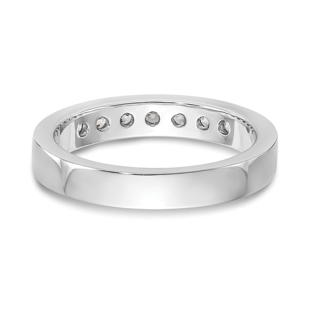 14K White Gold 7-Stone 1/3 carat Round Diamond Complete Channel Band